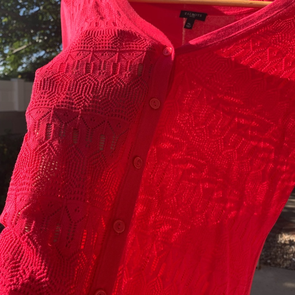 Talbots Petites Fuchsia/ Raspberry Short Sleeves … - image 7